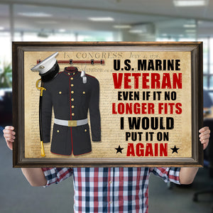 Personalized Uniform Marine Poster - I Would Put It Again - Retro - Poster & Canvas - GoDuckee