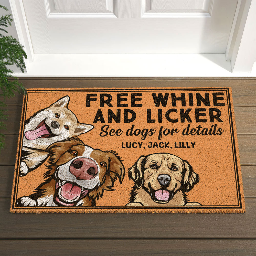 Girl and dogs - Personalized dog doormat – Giftymize™️