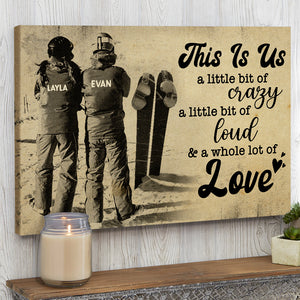 Custom Skiing Couple's Name Poster - This Is Us Crazy Loud Love - Vintage - Poster & Canvas - GoDuckee
