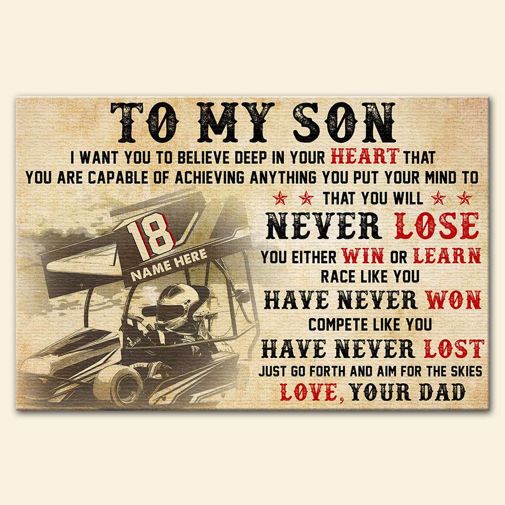 Dirt Track Racing - Personalized Racing Father & Son Poster - To My Son - Poster & Canvas - GoDuckee