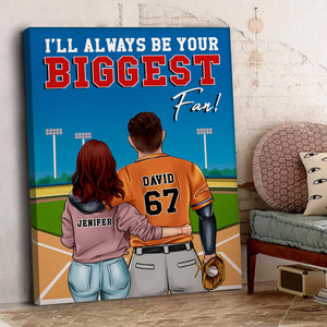 Personalized Baseball Couple Poster - Always Be Your Biggest Fan - Couple Shoulder to Shoulder - Poster & Canvas - GoDuckee