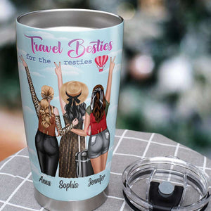 Personalized Travel Buddies Tumbler, Besties Make Adventures With You - Tumbler Cup - GoDuckee