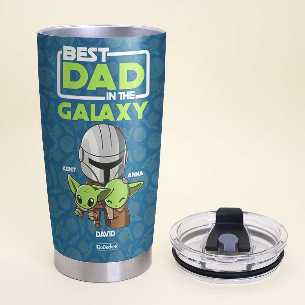 Dad Best Dad In The Galaxy, Personalized Tumbler, Father's Gifts for Dads - Tumbler Cup - GoDuckee