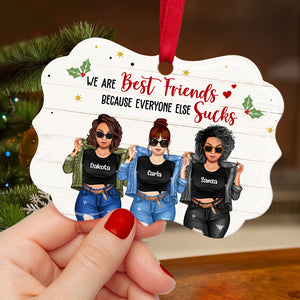 Friends Because Everyone Sucks - Personalized Ornament - Ornament - GoDuckee