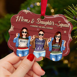 Mom & Daughter Squad - Personalized Ornament - Gift for Mom, Daughter - Cool Denim Girl - Ornament - GoDuckee
