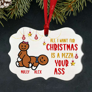 All I Want For Christmas Naughty Couple Medallion Acrylic Ornament - Ornament - GoDuckee