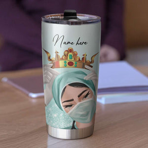 Personalized Nurse Tumbler - She Is Strong, She is Valiant, She is Fearless, She is Enough - Tumbler Cup - GoDuckee