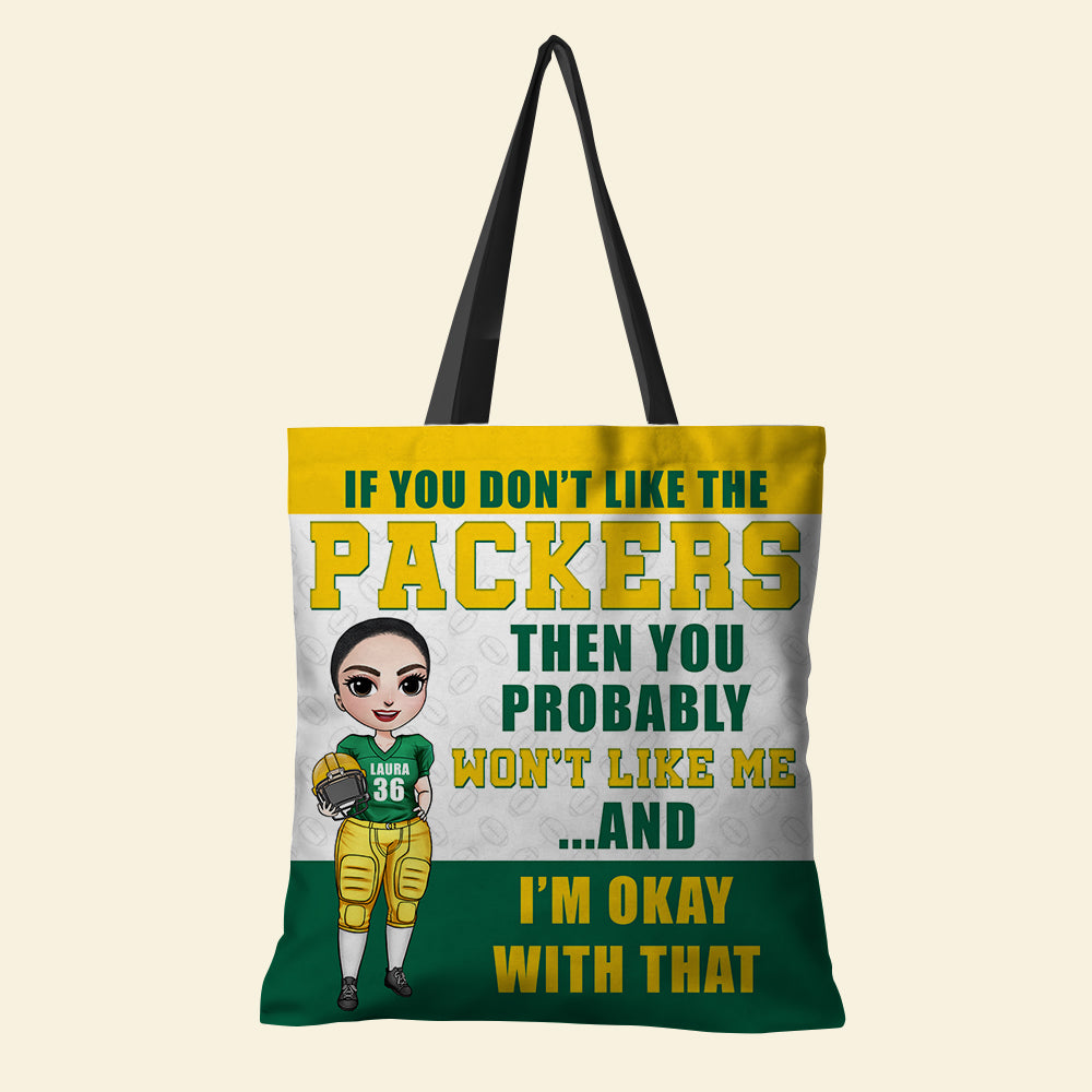 American Football Personalized All Over Tote Bag - You Probably Won't Like Me and I'm Okay With That - Tote Bag - GoDuckee