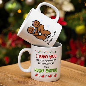 Naughty Gingerbread Christmas Couple, Christmas Mug Gift For Couples - Coffee Mug - GoDuckee