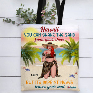 Sun Tanning Girl Personalized All Over Tote Bag - Leopard Pattern - You Can Shake The Sand From Your Shoes - Tote Bag - GoDuckee
