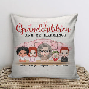 Grandchildren Are My Blessings - Personalized Grandma Pillow - Gift For Family - Pillow - GoDuckee