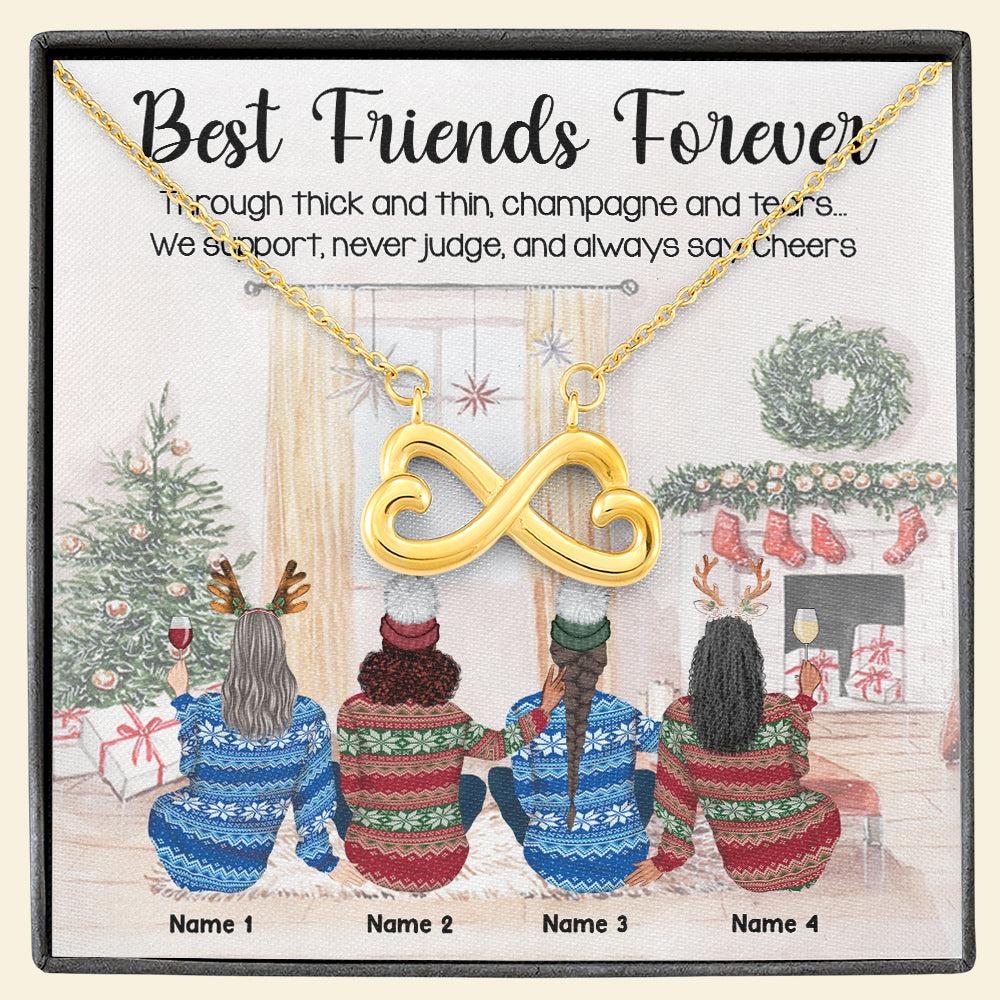 Friends Best Friends Forever - Personalized Infinity Heart Necklace - Jewelry - GoDuckee