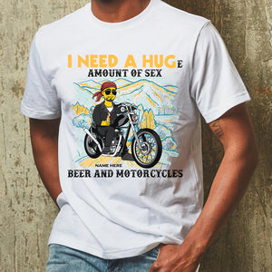 Simpsonalized Gifts Shirt Ideas For Biker, I Need a Huge Amount of Sex, Beer and Motorcycles Custom Shirts - Shirts - GoDuckee