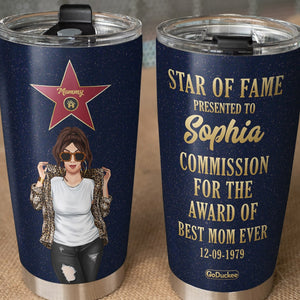 Personalized Leopard Mom Tumbler - Star Of Fame Commission For The Award Of Best Mom Ever - Tumbler Cup - GoDuckee