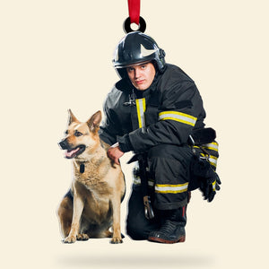 Custom Firefighter Photo Ornament, Christmas Tree Decor - Ornament - GoDuckee