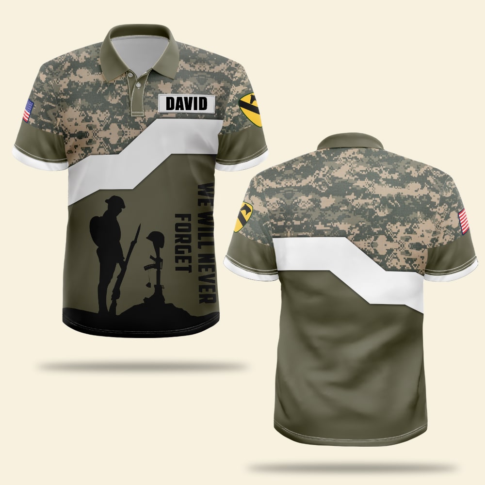Veteran We Will Never Forget, Personalized Polo Shirt, Military Gifts, Custom Military Unit - AOP Products - GoDuckee