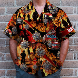 My Time In Bunker Gear Is Over But My Memories Will Remain, Personalized Hawaiian Shirt, Gift for Firefighters - Hawaiian Shirts - GoDuckee