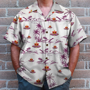 Personalized Father's Day Hawaii Shirt - Crown Pattern - The King of Our Castle - Hawaiian Shirts - GoDuckee