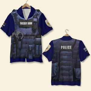 Personalized Police Hawaiian Shirt, Aloha Shirt - Bulletproof Clothing Design - Hawaiian Shirts - GoDuckee