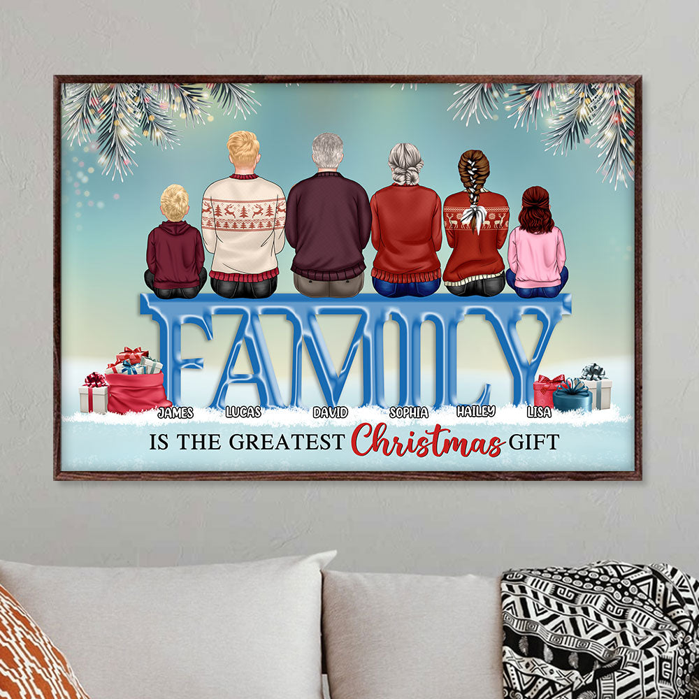 Family Is The Greatest Christmas Gift Personalized Family Canvas