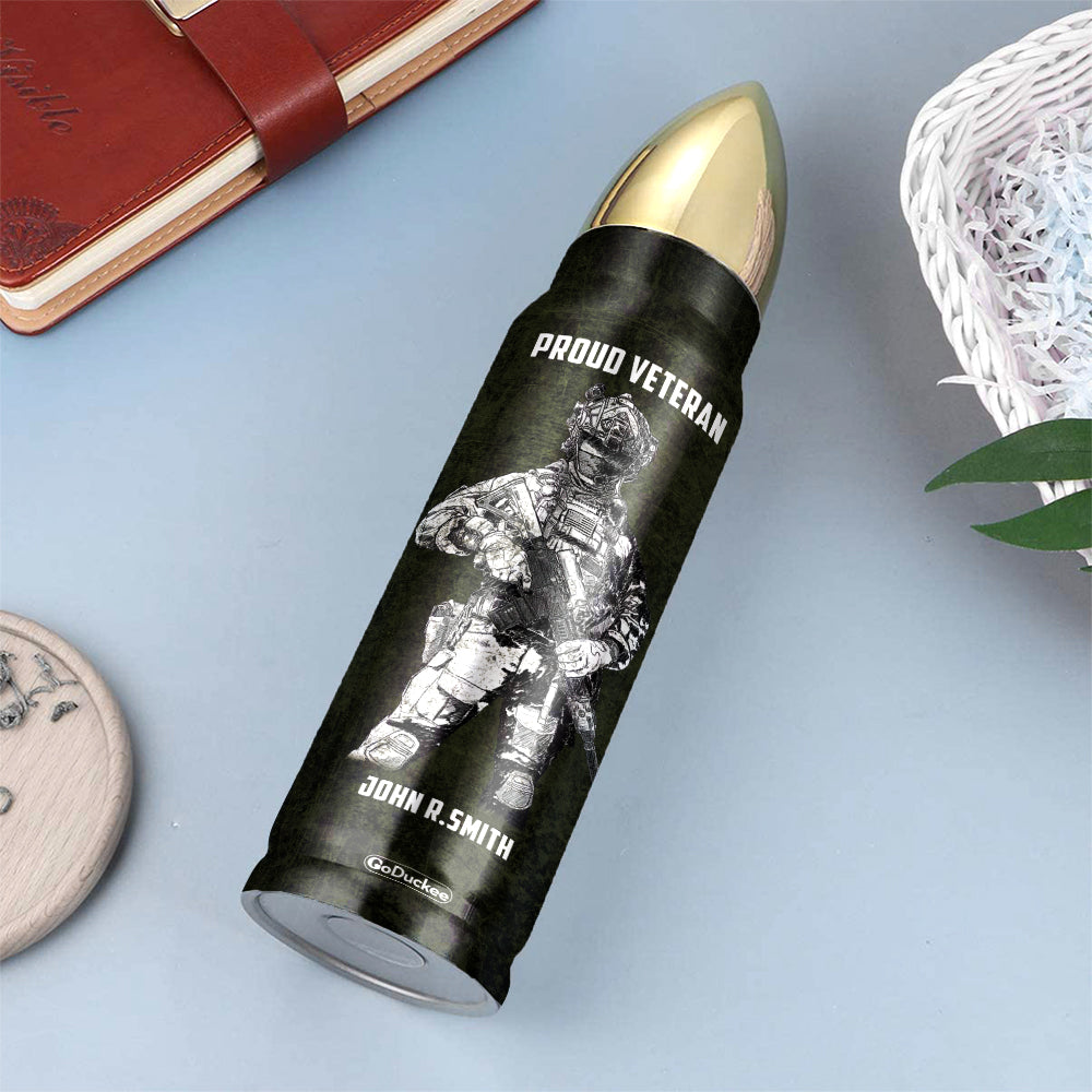 Personalized Veteran Bullet Tumbler - I Was There, Sometimes I Still Am - Water Bottles - GoDuckee