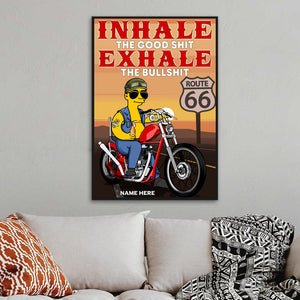 Simpsonalized Beard Biker Poster - Four wheels move the body Two Wheels Move the Soul - Poster & Canvas - GoDuckee