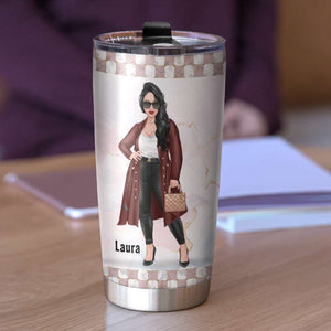 Just A Girl Boss Building Her Empire, Personalized Tumbler for the Boss Girl - Tumbler Cup - GoDuckee