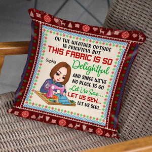 Christmas Sewing Girl Let Us Sew...Personalized Pillow - Pillow - GoDuckee