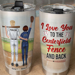 Personalized Baseball Couple Tumbler - I Love You to The Centerfield Fence and Back - Tumbler Cup - GoDuckee