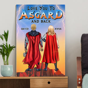 Love You To The Asgard and Back, Personalized Couple Canvas Print, Gift for Him/Her - Poster & Canvas - GoDuckee