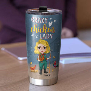 Chicken Lady She Is Clothed In Muck Boots and Leggings, Personalized Tumbler, Gifts for Farmer Girls - Tumbler Cup - GoDuckee