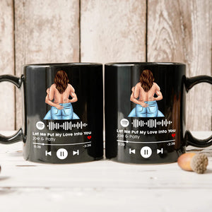 Personalized Name Songs, Naughty Make Love Couple Black Mug - Coffee Mug - GoDuckee