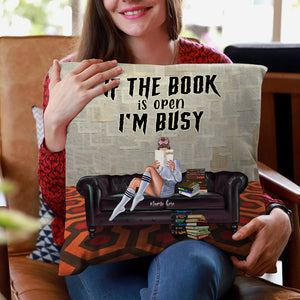 Horror Books If The Book Is Open I'm Busy Custom Pillow - Pillow - GoDuckee