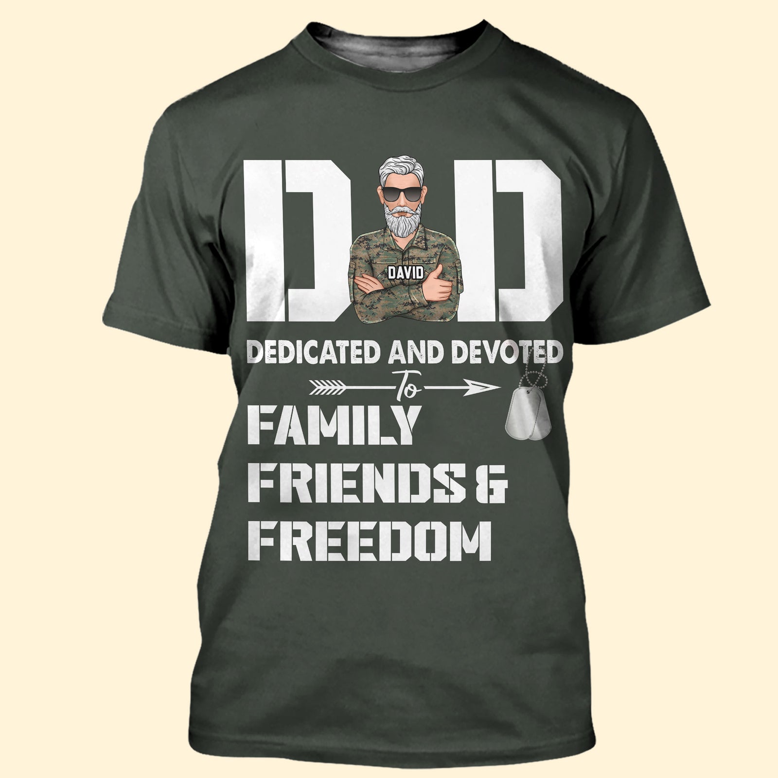 Veteran Dad Dedicated And Devoted To Family Friends & Freedom Personalized Shirt Gift For Dad - Shirts - GoDuckee