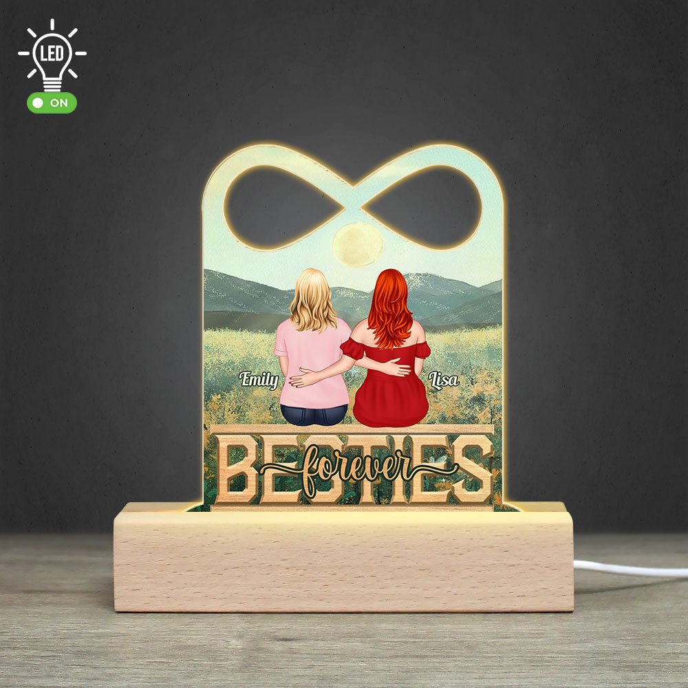 Besties Forever Personalized Friends Led Light, Gift For Friends - Led Night Light - GoDuckee