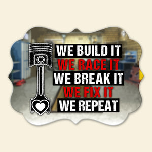 We're A Team, Build It, Race It - Personalized Couple Ornament - Valentine Gift, Christmas Gift For Dirt Track Racing Couple - Ornament - GoDuckee