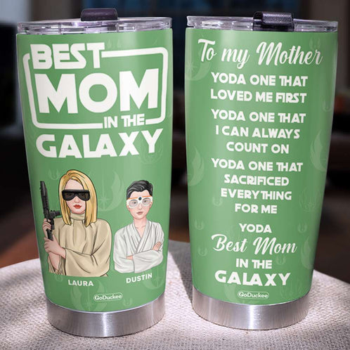Personalized Best Galaxy Mom Tumbler, Mom Kid, Fighting Mode - Tumbler Cup - GoDuckee