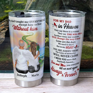 For My Dad In Heaven - Personalized Tumbler Cup - Tumbler Cup - GoDuckee