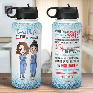 Personalized Nurse Bestie Water Bottle - He's Not The Sun - Water Bottles - GoDuckee