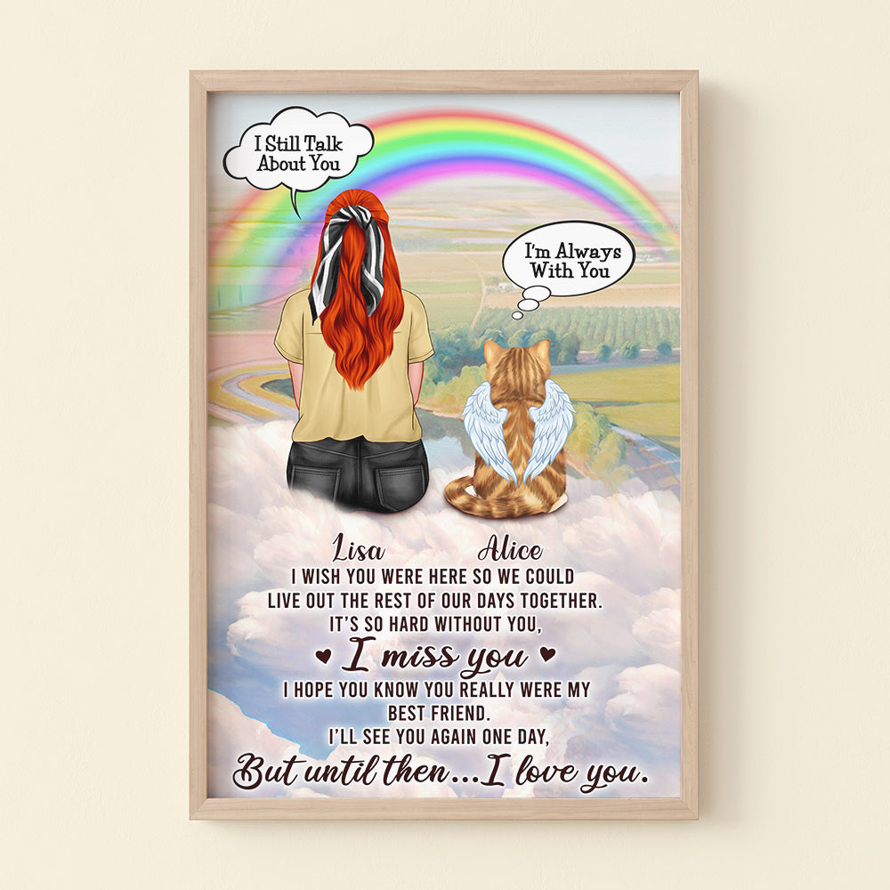 I Wish You Were Here Personalized Heaven Cat Canvas Print Gift For Cat Lovers - Poster & Canvas - GoDuckee