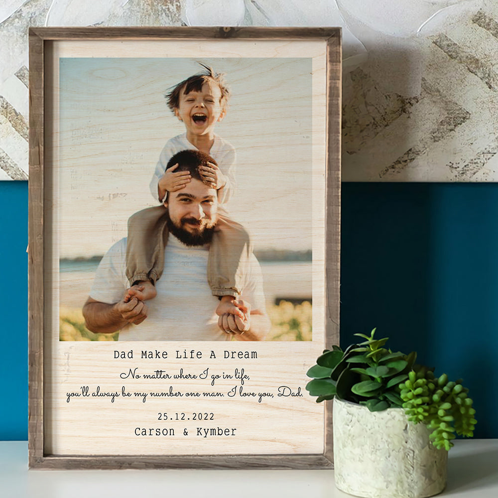 Dad Make Life A Dream Personalized Canvas Print, Dad Gift - Poster & Canvas - GoDuckee