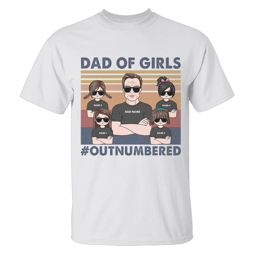 Personalized Gift For Dad of girls Dad of boys #OUTNUMBERED Custom Shirts - Shirts - GoDuckee