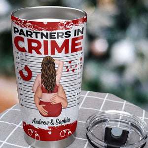 Partners In Crime, Sweet Couple Personalized Tumbler - Tumbler Cup - GoDuckee