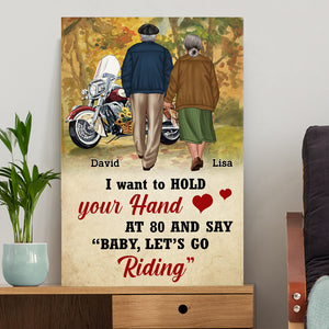 Personalized Old Biker Couple Poster - Baby, Let's Go Riding - Poster & Canvas - GoDuckee