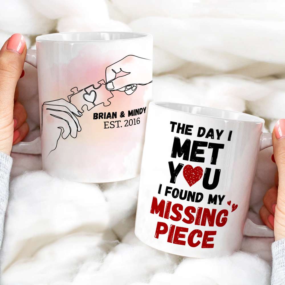 The Day I Met You Couple Personalized White Mug - Coffee Mug - GoDuckee