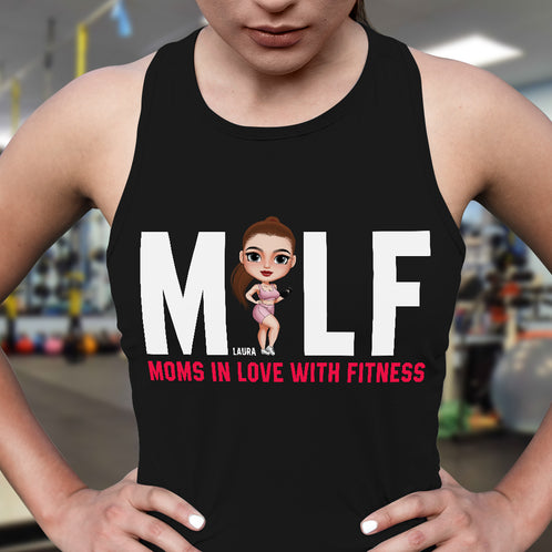 MILF Moms In Love With Fitness, Personalized Shirt, Gift for Fitness Mom - Shirts - GoDuckee