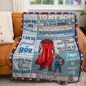 You Are My Sunshine Personalized Super Hero, Gift For Kids - Blanket - GoDuckee