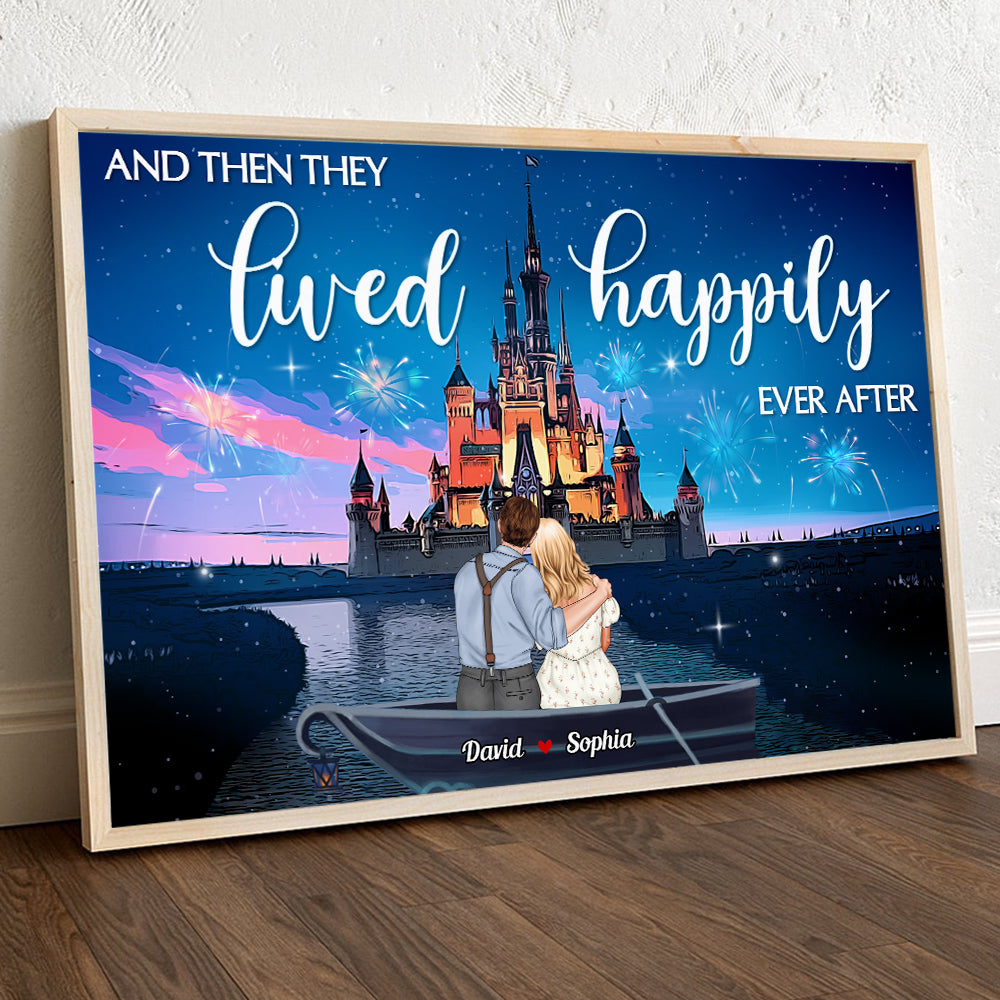 Dreaming Couple Happily Ever After - Personalized Canvas Poster