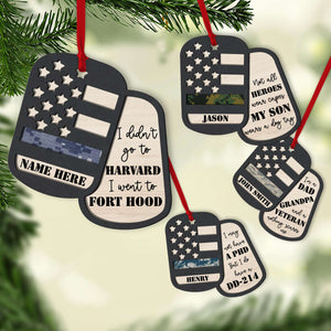 Military Dog Tag With Camouflage Pattern, Ornament Christmas Gift - Ornament - GoDuckee