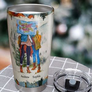 Adventure Couple The One Who Needs You Till The End, Personalized Tumbler, Gift For Hiking & Camping Lovers - Tumbler Cup - GoDuckee
